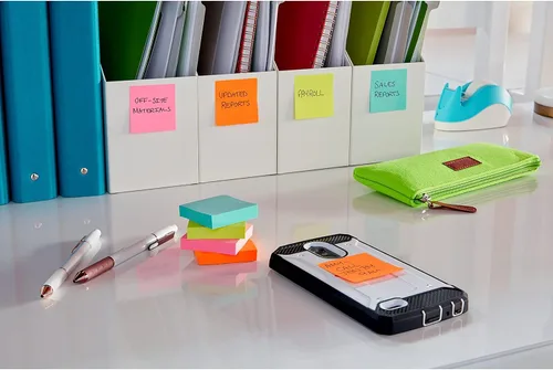 Miniatura 13 de Notas adhesivas Post-it Super Sticky, 8 blocs de notas adhesivas, 4.76 x 4.76 cm, Útiles escolares, Productos de oficina, 2 veces el poder