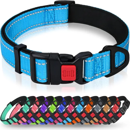 Miniatura 8 de Taglory Collar reflectante para perro con hebilla de bloqueo de seguridad, collares ajustables de nailon para mascotas para perros grandes, hembras
