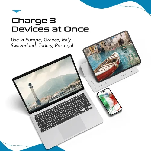 Miniatura 9 de Ceptics Adaptador de enchufe europeo, seguro USB-C 30W PD y QC 3.0-2 enchufe de EE. UU. - Compacto y potente - Uso en Grecia, Italia, Suiza