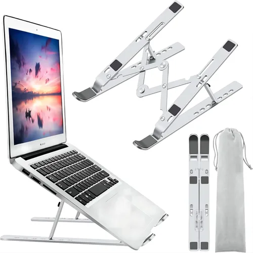 Miniatura 7 de Soporte para Portátil para Escritorio, Diseño Ergonómico Ajustable de Aluminio Plegable y Portátil Soporte para Computadora, Compatible con MacBook