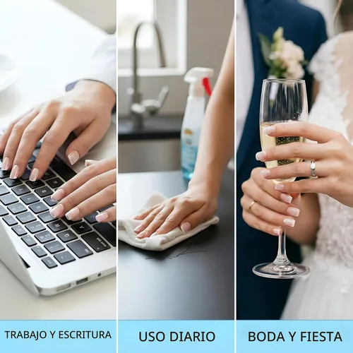 Miniatura 7 de TOMICCA Puntas de uñas cortas cuadradas extra cortas, 192 unidades, uñas postizas, 12 tamaños, uñas acrílicas transparentes para principiantes y 192