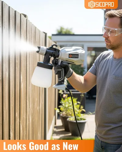 Miniatura 2 de Pulverizador de pintura, pulverizador de pintura para pintura de casas, césped y jardín, pistola de pintura en aerosol HVLP, pistola pulverizadora