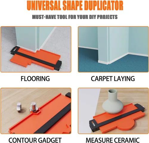 Miniatura 7 de VARSK Herramienta de perfil de medidor de contorno con luz de 5 + 10 pulgadas, herramienta de contorno y forma súper duplicadora, regalos