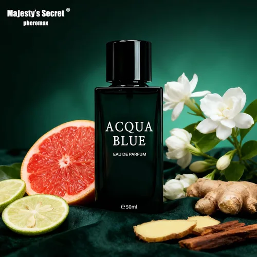 Miniatura 7 de Acqua Blue Eau de Parfum para hombre, 1.7 fl oz de colonia fresca de madera fougere con limón, menta y pimienta rosa, fragancia masculina limpia