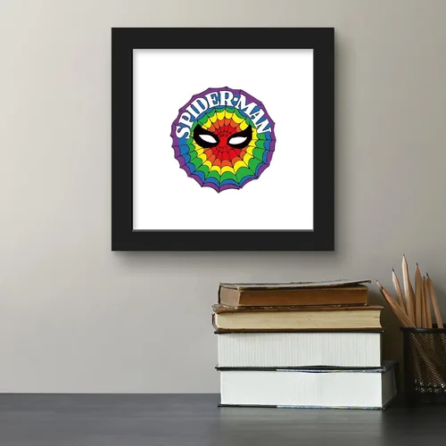 Miniatura 4 de Trends International Gallery Pops Marvel Spider-Man - Póster de pared retro con diseño de arco iris, 12.00 x 12.00 pulgadas, versión de marco negro