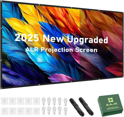 Miniatura 11 de Pantalla de proyección, pantalla de proyector de películas 4K HD 16:9, proyector portátil plegable antiarrugas, pantalla de películas para cine