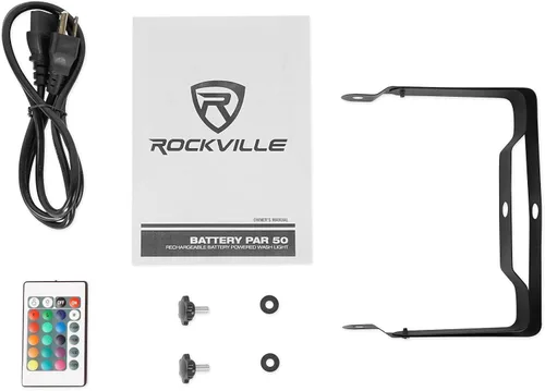 Miniatura 9 de RocRockville Best PAR 50 - Par recargable de 24 W, DMX inalámbrico, 6 en 1 RGBWA+LED UV, batería de 4400 mAh, para DJs e iluminación de eventos, 2