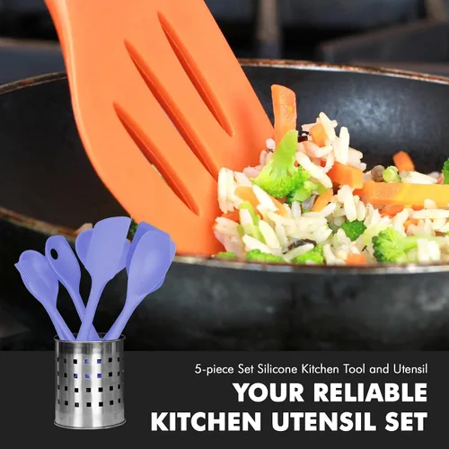 Miniatura 5 de Chef Craft - Juego de herramientas y utensilios de cocina de silicona de alta calidad, antiarañazos, soporta temperaturas de hasta 450 °F, sin BPA