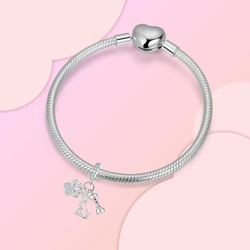 Miniatura 119 de Abalorios de plata de ley 925 con letras de la A ~ Z, para pulseras, collares, Día de San Valentín, Día de la Madre, joyería regalos para mujeres