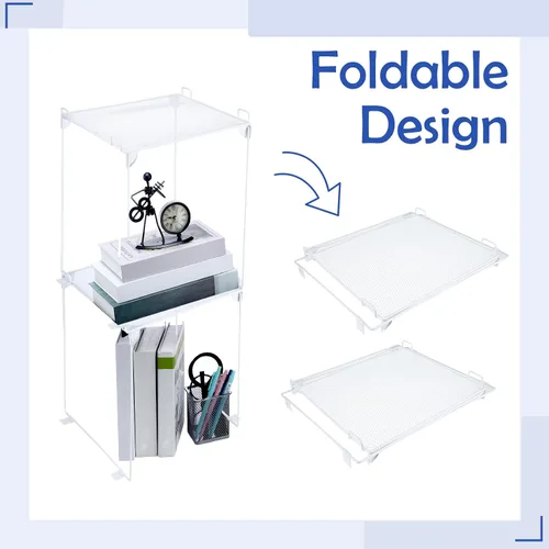 Miniatura 5 de Panelee Estante plegable para armario escolar, organizador apilable de metal, organización de gimnasio, accesorios para casillero