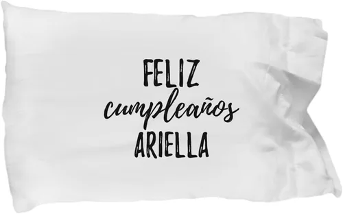 Feliz Cumpleanos Ariella Funda de almohada española feliz cumpleaños personalizado nombre regalo funda de almohada 20 x 30 pulgadas