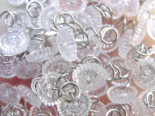 Miniatura 2 de Attmu 30 piezas de tachuelas de tapicería de cabeza transparente para fundas y faldas de cama, alfileres de falda de cama de 0.5 pulgadas