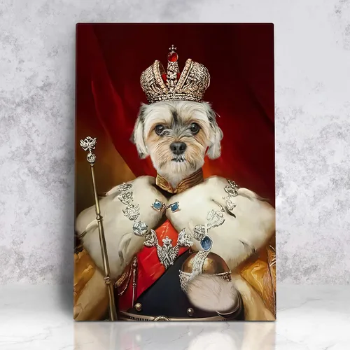 Miniatura 8 de Pintura personalizada para retratos de mascotas de perros y gatos, estilo renacentista sobre lienzo, retrato real de mascotas a partir de la foto