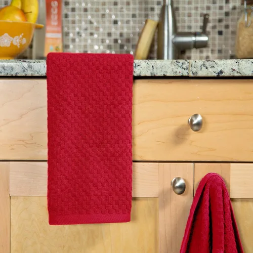 Miniatura 7 de COTTON CRAFT Amazing Kitchen Towels – Juego de 8 toallas de rizo – 100% algodón Euro Café Waffle Weave – Suave y absorbente, de secado rápido