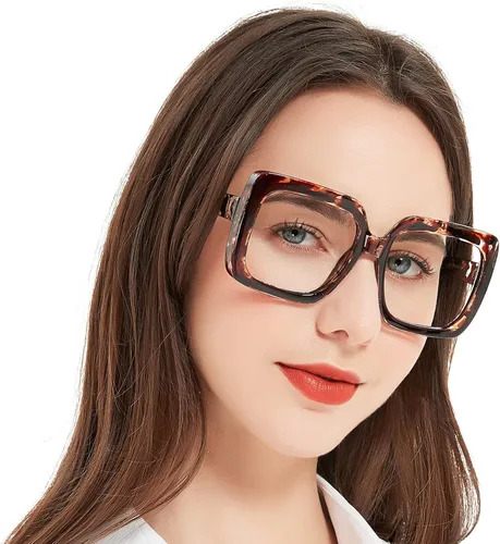 Miniatura 6 de MARE AZZURO Gafas de lectura de gran tamaño para mujer, de moda, cuadrados, para lectores 1.0, 1.25, 1.5, 1.75, 2.0, 2.25, 2.5, 2.75, 3.0, 3.5, 4.0