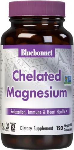 Miniatura 11 de Bluebonnet Nutrition Albion Magnesio Quelado Tamponado 200 mg, Óxido de Magnesio, Alivio del Estrés, Vegano, Sin OGM, Sin Gluten, Sin Soja, Sin