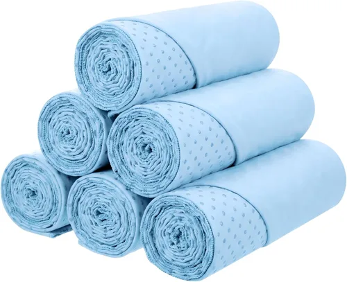 Soulchen Paquete de 6 toallas de yoga caliente a granel con punto de agarre antideslizante de 72 x 24 pulgadas, tapete de yoga de microfibra suave