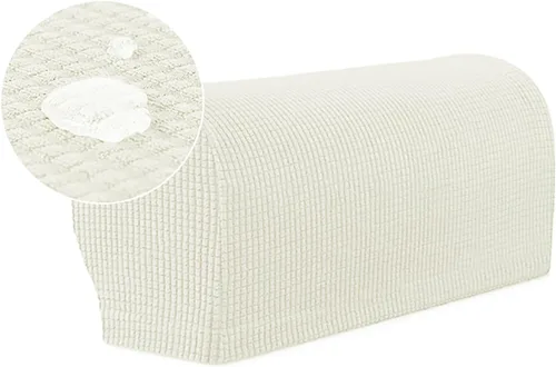 Miniatura 14 de 1 par de fundas elásticas para reposabrazos de sofá, fundas lavables para sillón, extraíbles a prueba de polvo, protector de sofá para brazos, Negro