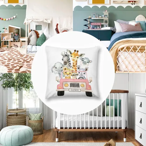 Miniatura 7 de HawSkgFub Funda de almohada decorativa para bebé, niño y niña, con diseño de animales de safari, funda de cojín de cebra, elefante de selva, Safari3