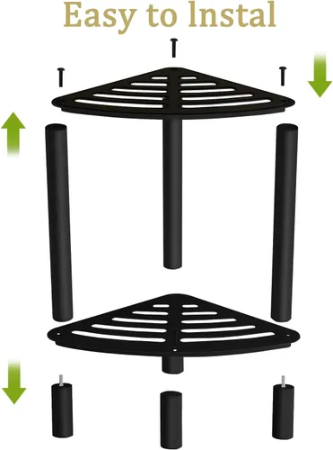 Miniatura 7 de VOTZAAQ Taburete de ducha de acero inoxidable, taburete de ducha para ducha interior, banco de ducha de esquina para afeitarse las piernas