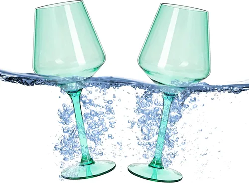 Miniatura 17 de Copas de vino de plástico irrompible de estilo europeo, juego de 4 vasos de vino de acrílico Tritan, irrompible, color transparente, irrompible, sin
