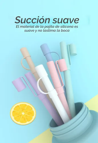Miniatura 3 de Popote de silicona de repuesto reutilizable de 12 pulgadas de largo con tapa, regalos de relleno de media para mujeres, hombres, adolescentes