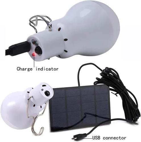 Miniatura 3 de Bombilla de Luz Solar Portátil 350LM Luz de Camping con Energía Solar Linterna LED para Exteriores para Lámpara Luz Senderismo Pesca Tienda