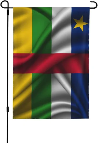 Silk Style Flag Of The Central African Republic Garden Flag 12.5"x18" Inch Double Sided Garden Flags Home Lawn Outdoor Decor Flags Party Banner