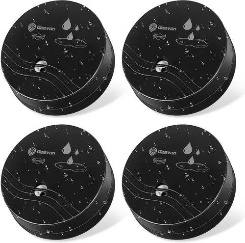 Miniatura 10 de Geevon 1 paquete de detectores de fugas de agua, sensor de agua de 100 dB, detector de inundación para sótanos, baños, lavanderías, cocinas, garajes