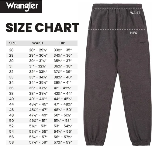 Miniatura 6 de Wrangler Pantalones deportivos para hombre - Pantalones deportivos de forro polar para hombre, tallas extendidas (M-6X), carbón jaspeado, Gris