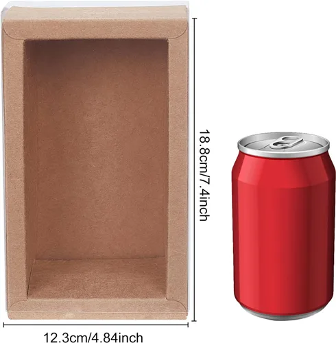 Miniatura 7 de BENECREAT Paquete de 12 cajas rectangulares de papel kraft de 7 x 5 x 1.5 pulgadas con ventana de plástico de PVC para regalos de fiesta, dulces