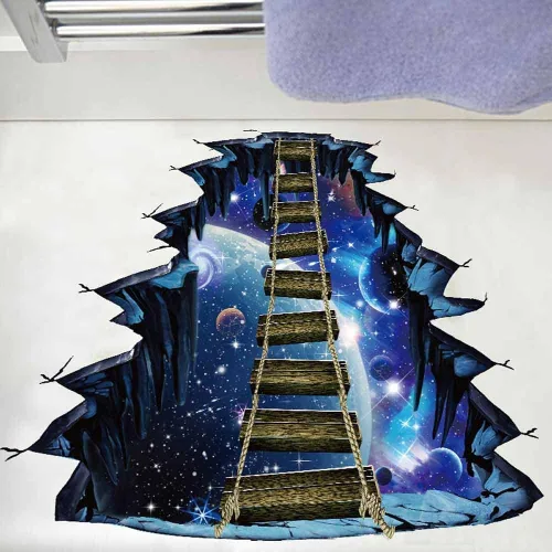 Miniatura 18 de Quanhaigou Calcomanías de luna que brillan en la oscuridad para pared o techo – Calcomanías de pared de luna grande luminosas verdes decoración