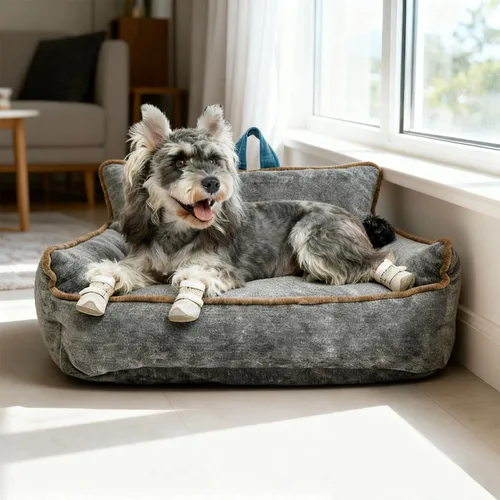 Miniatura 4 de Cama mediana para perro, cama calmante para perros, cama para perros de tamaño mediano, impermeable, M (23.5 x 15.5 x 13.5 pulgadas)