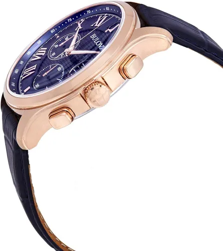 Miniatura 4 de Bulova Reloj cronógrafo de cuarzo para hombre con correa de cuero 97B170, Reloj de cuarzo, cronógrafo