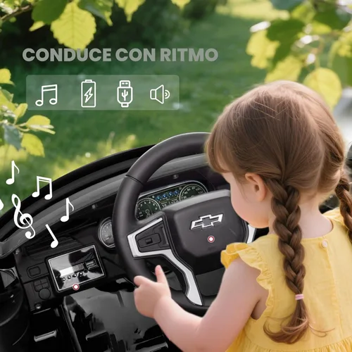 Miniatura 6 de Aosom - Auto de paseo con licencia Chevrolet Tahoe, juguete eléctrico con batería de 12 V y 7 AH, con control remoto para padres, luces LED, música