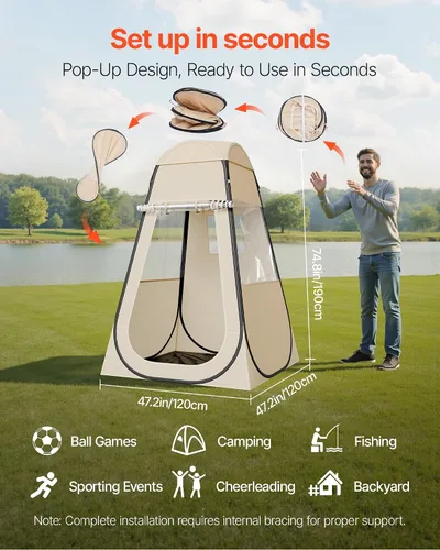 Miniatura 2 de VEVOR Pop up Sports Tent, 8 Sizes Optional Clear Bubble Tent for 1-6 Person, Waterproof Outdoor Pod with Floor Mat & Top Cover, Garden Igloo Dome