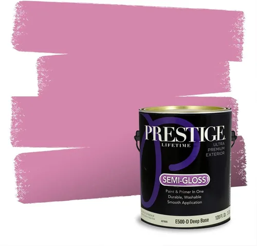 Miniatura 353 de Prestige Paints Pintura exterior e imprimación en uno, 1 galón, plano, coincidencia comparable de Valspar* Amber Rose*