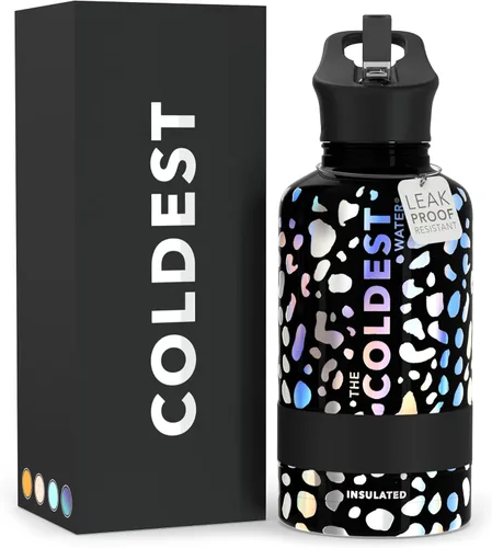 Miniatura 44 de Coldest - Botella para agua con tapa que incluye pajilla, térmica y metálica (acero inoxidable), para hombres y mujeres, color morado