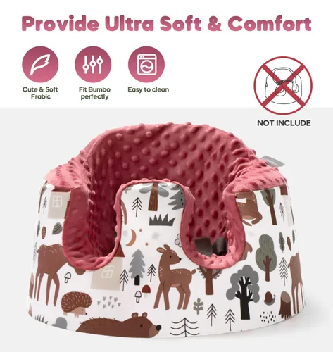 Miniatura 2 de mamatepe Seat Cover Compatible with Bumbo and Nuby Seat, Booster Seats Accessories,Soft Breathable Cover for Baby Girl Boy,Cover Only，Red