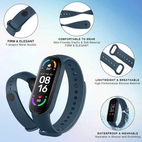 Miniatura 5 de Meliya Bandas para Amazfit Band 5 Correa de repuesto para mujeres y hombres, correa deportiva de silicona suave compatible con Amazfit Band 5