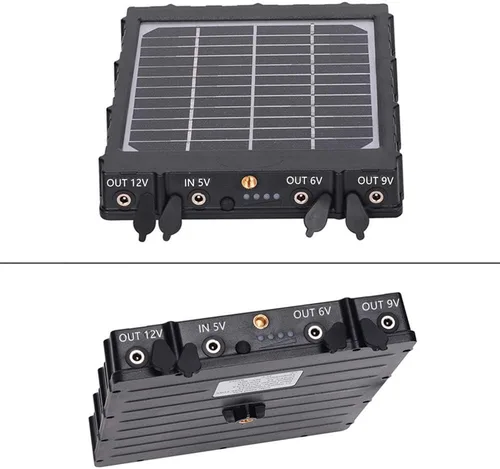 Miniatura 3 de Panel solar para cámara de sendero, WILDGAMEPLUS 14W 8000mAh 12V/1.2A 9V/1.6A 6V/2.4A IP66 Cargador recargable impermeable con cables para cámara