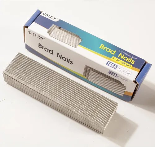 Miniatura 19 de Clavos Brad de acero inoxidable 304 calibre 18 de 1-1/2 pulgadas, paquete de 2400 clavos de pistola de uñas de acabado pequeño para neumática