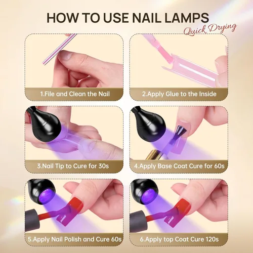 Miniatura 9 de AORAEM Lámpara de uñas LED UV, luz UV de secado rápido para uñas de gel, lámpara LED de curado de uñas con control de pie, luz de curado flash