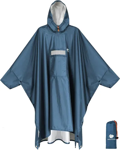 Miniatura 121 de ANYOO Poncho de lluvia con capucha para adultos, impermeable, ligero, para hombres y mujeres, chaqueta de lluvia reutilizable para emergencias al