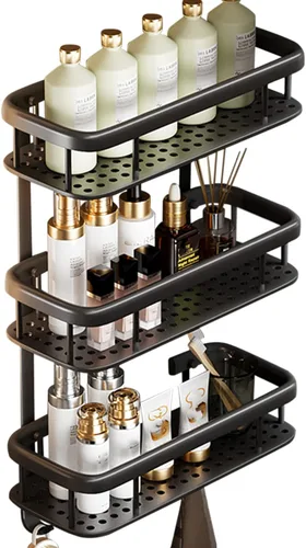 Miniatura 9 de Estante de ducha, estante de esquina de baño, cesta de ducha, estante de ducha, estante de baño, estantes de baño, estante de ducha montado