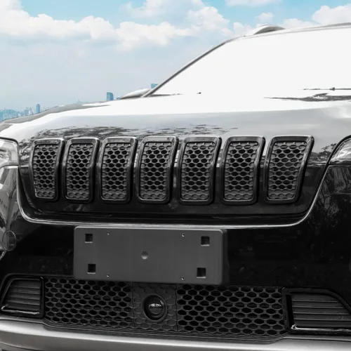 Miniatura 5 de JeCar Insertos de Parrilla ABS Kit de Moldura de Cubierta de Rejilla Compatible con Jeep Cherokee 2019-2021 KL, Negro