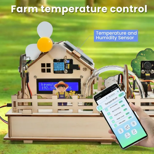 Miniatura 8 de KEYESTUDIO Kit de inicio inteligente de granja de control IoT para Arduino ESP32, kit de programación electrónica compatible con tutoriales en línea