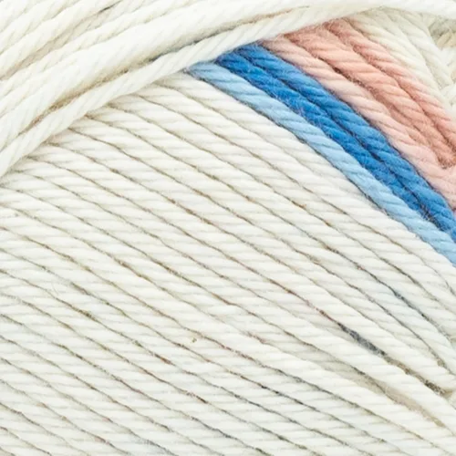 Miniatura 2 de Lion Brand Yarn Estampados DK de algodón 24/7, hilo para tejer, ganchillo y manualidades, azul, paquete de 1 Cotton Yarn for Knitting, Crochet