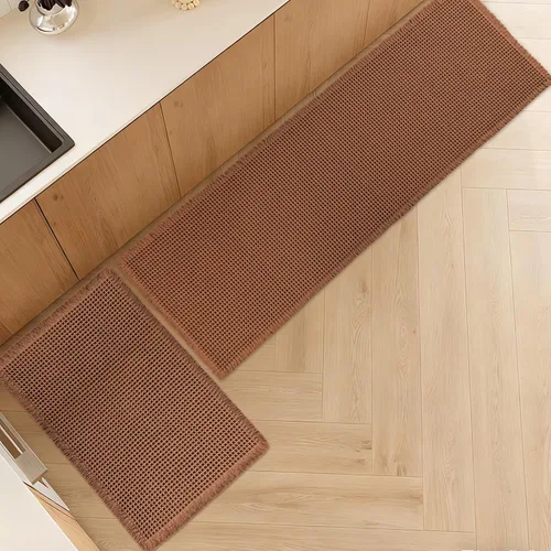 Miniatura 22 de Alfombra de Baño de Lujo tipo Waffle, Súper Absorbente Antideslizante, Alfombras de Baño Bohemias, Ultra Suaves y Cómodas, Lavables a Máquina