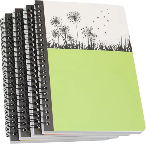 Miniatura 12 de Yansanido Cuaderno de espiral, 4 piezas A5 de tapa dura gruesa con diseño de gato, 0.315 in, 4 colores, 80 hojas, 160 páginas para estudio y notas